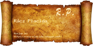 Rácz Placida névjegykártya